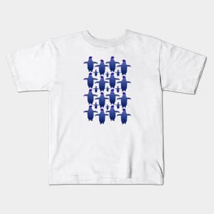 Blue Penguin Pattern Kids T-Shirt